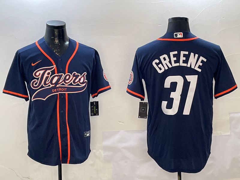 Men Detroit Tigers #31 Greene Blue Joint Name 2025 Nike MLB Jersey style 1